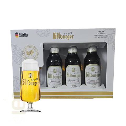 Tripack Bitburger 330ml + vaso
