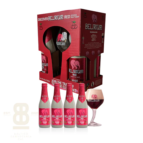 Four Pack Delirium Red 330ml + Copa