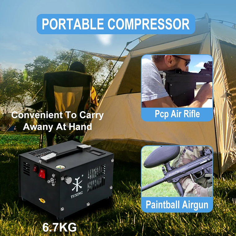 Compressor Portatil PCP  4500Psi  12V / 220V No necesita Agua ni aceite 5