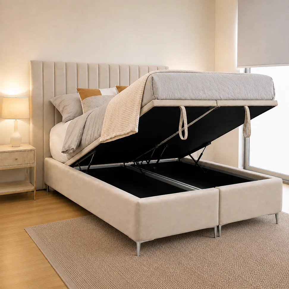 Cama Baúl con Respaldo Tubular Premium 3
