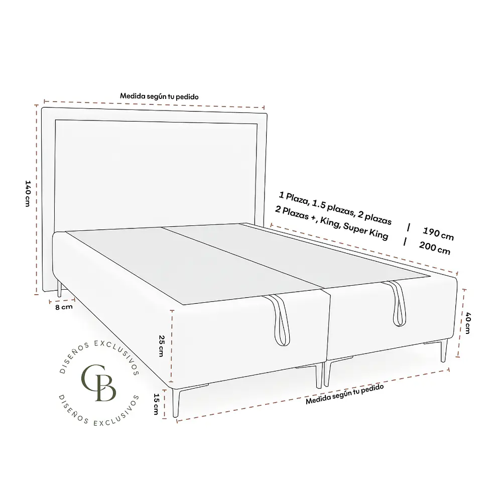 Cama Baúl con Respaldo Liso 6