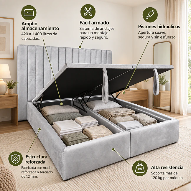 Cama Baúl Max Tubular Premium 6