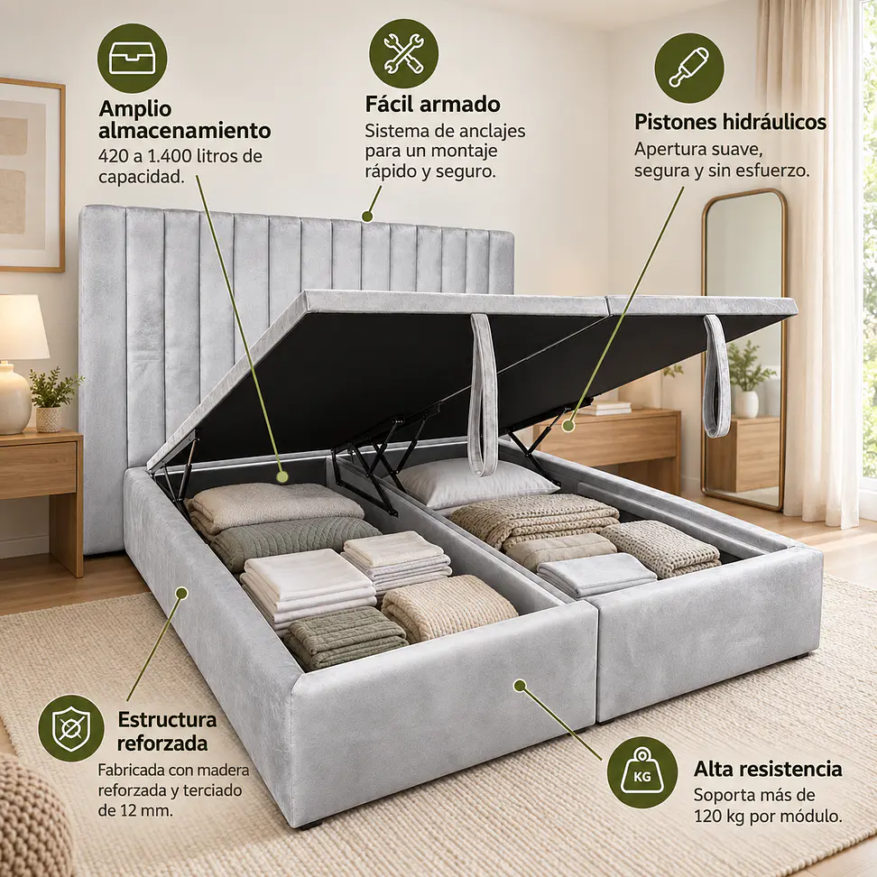 Cama Baúl Max Tubular Premium 6