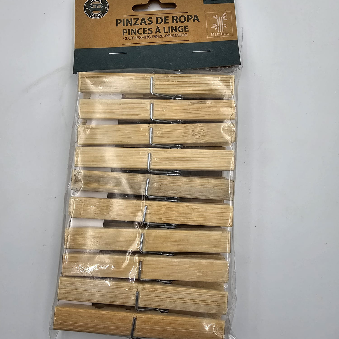 Molas da roupa madeira Bambu c/ 20 un 1
