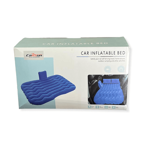 Colchón Cama Inflable Con Compresor 12v 2 Almohadas Para Auto 1