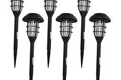 Pack de 6 Estacas Luminosas para Jardín LED Diseño Clásico. Carga Solar