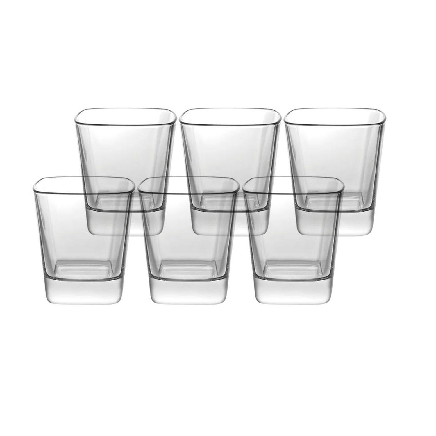 Set de Vasos de Cristal Cortos Cuadrados - 6 unidades | Casa Contigo