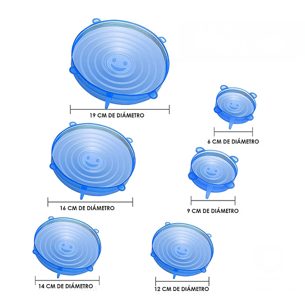 Tapas Siliconadas Multiusos - 6 piezas 1