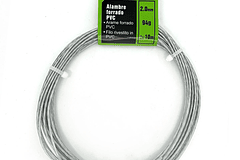 Piola o cable de acero forrado PVC 2 mm de espesor rollo 10M