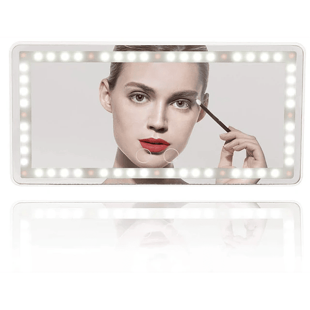 Espejo Para Maquillaje Con Luces Led Auto Visera Recargable 3