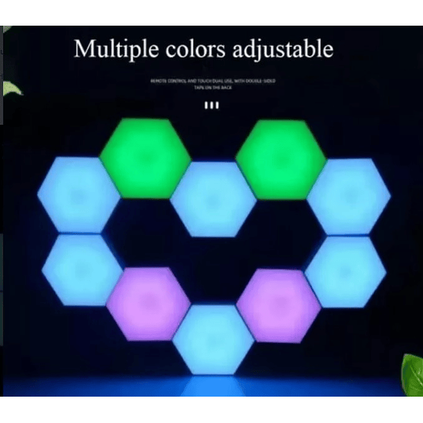  Lampara Hexagonal Pack 6 Táctil Con Control Rgb 1