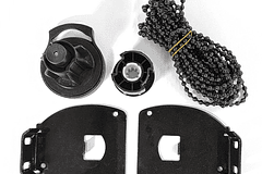 Kit de Repuesto para Cortinas Roller de 38mm - Soportes Cadena Mecanismo Negro