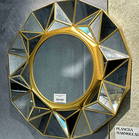 Espejo Hexagonal Dorado