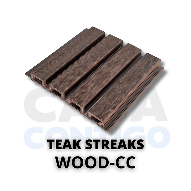 Panel Wood Tipo Madera Exterior 20cm x 290cm Teak Streaks 2