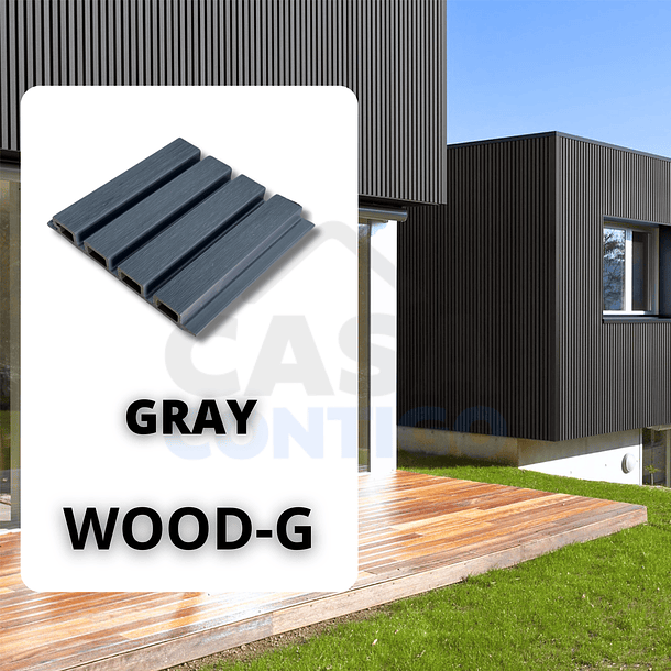 Panel Wood Tipo Madera Exterior 20cm x 290cm Gray 1