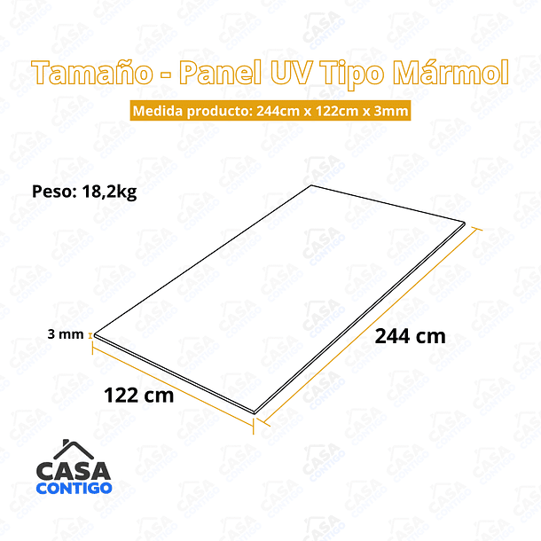 Plancha PVC Tipo Mármol Calacatta Classic 122x244cm x 3mm 3