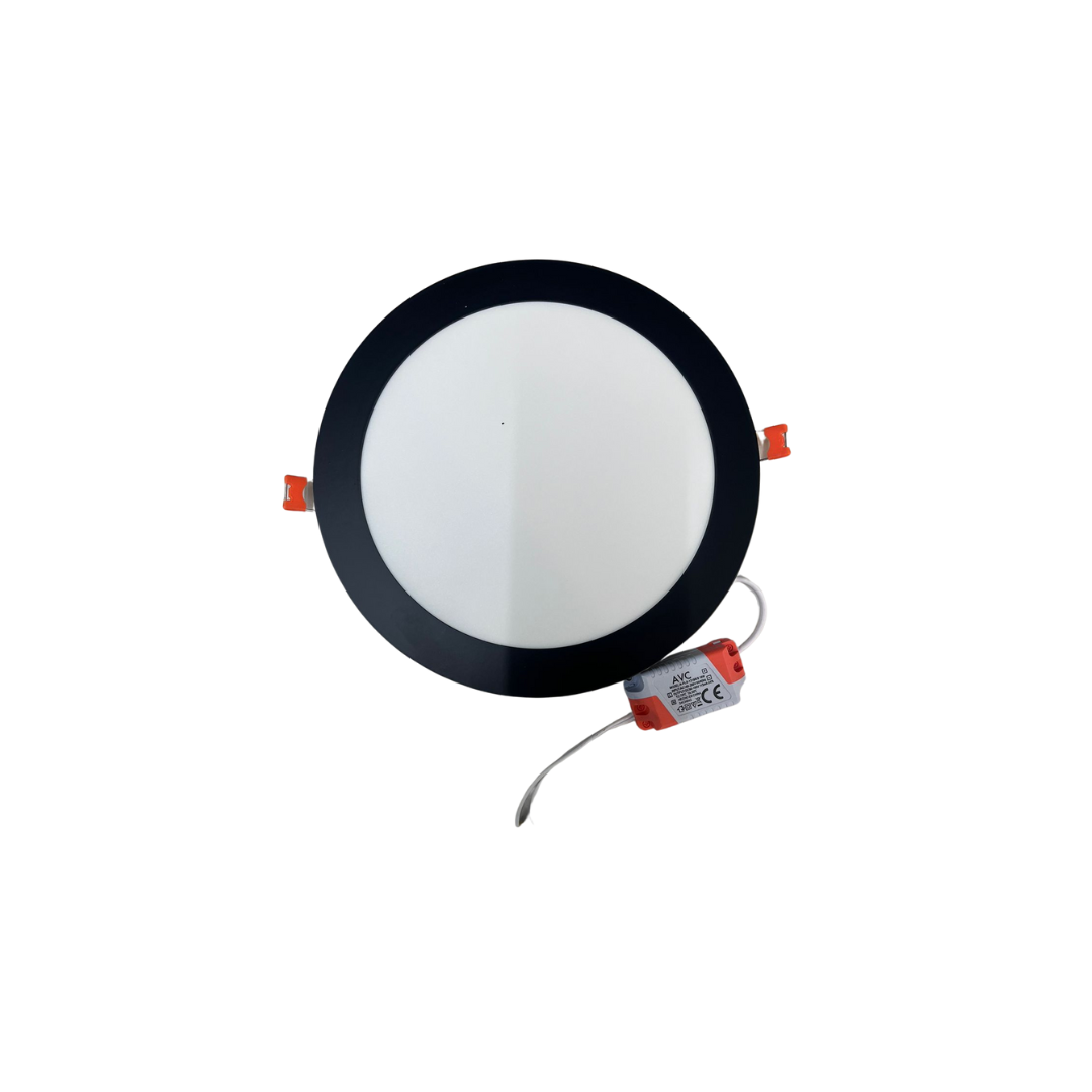 Panel LED Embutido Redondo Borde Negro 6500K AVC - 18W