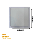 Panel Led Sobrepuestos Luz Blanca 6000K Cuadrado 18W 2