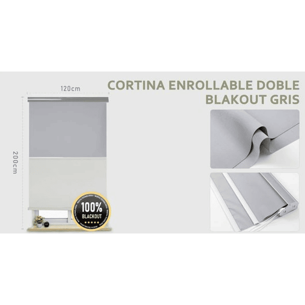 Cortina Roller Dual Con Cenefa 100x200cm 14