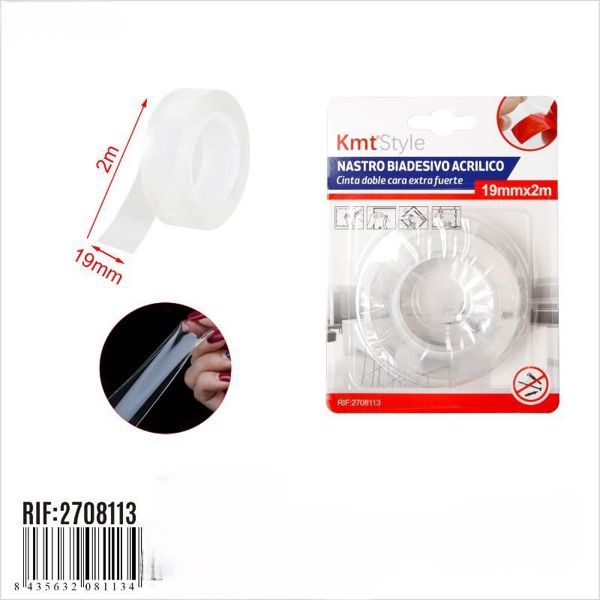 Cinta Adhesiva Doble Contacto 19 Mm x 50 Mt Rhein