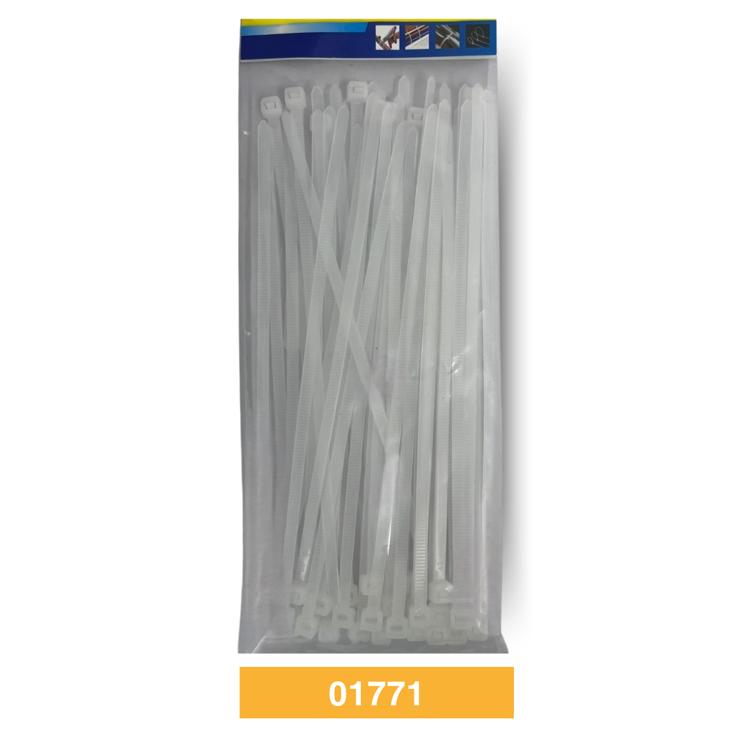 Amarras Plasticas 200 *4.8 mm. Blancas