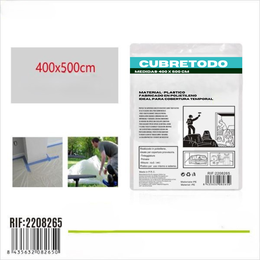 CUBRETODO PLASTICO 400*500
