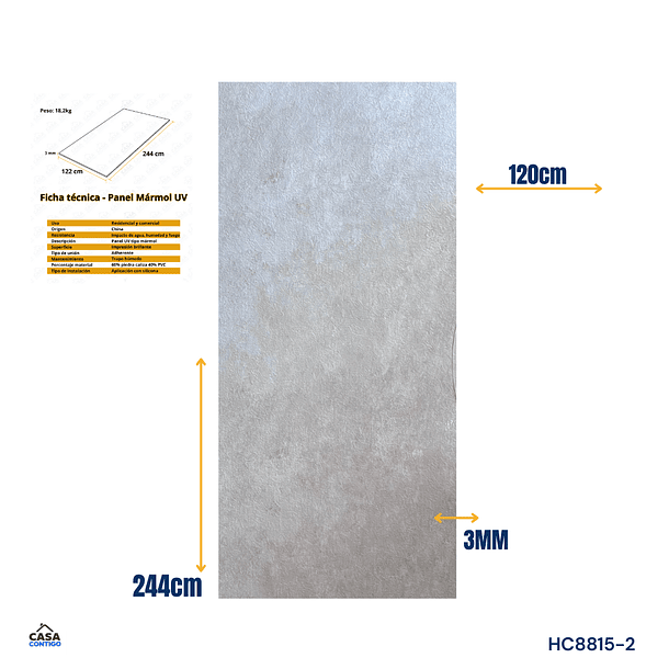 PLANCHA MARMOLEADA UV BO 120*244 3MM 2