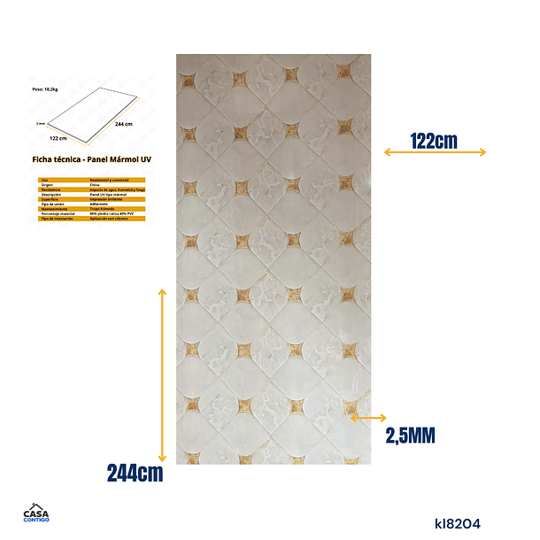 PLANCHA MARMOLEADA UV BO 122*244 3MM 2