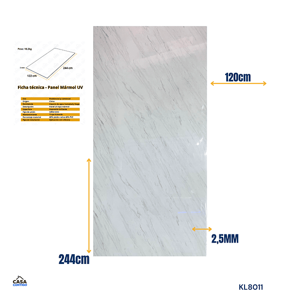 PLANCHA MARMOLEADA UV BO 122*244 3MM 2