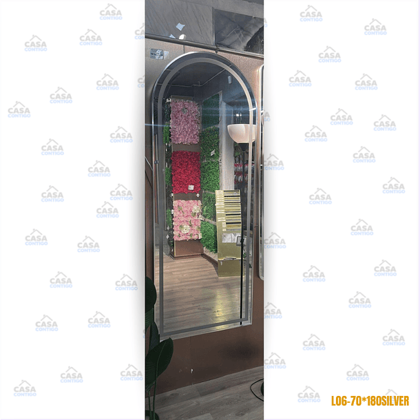 ESPEJO LED L06 70*180 ARCO CON MARCO SILVER