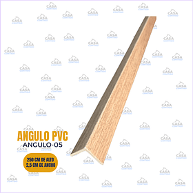 ángulo de PVC de 250 cm de alto y 2,5 cm de ancho