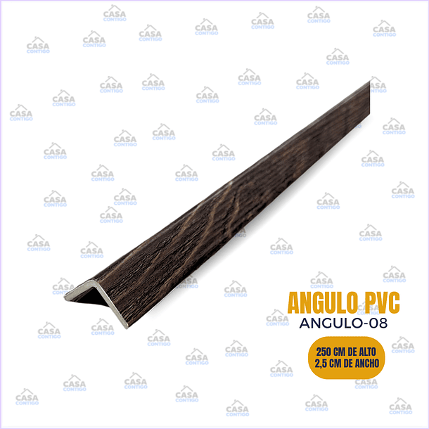 ángulo de PVC de 250 cm de alto y 2,5 cm de ancho
