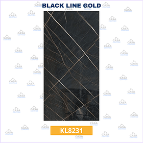 Plancha PVC Tipo Mármol Black Line Gold 122x244cm x 2,5mm