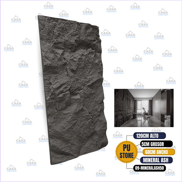  PU STONE 09 MINERAL ASH 50MM