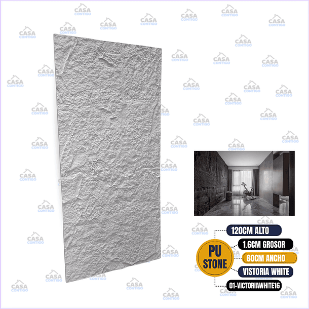 PU STONE 01 VISTORIA WHITE 16MM