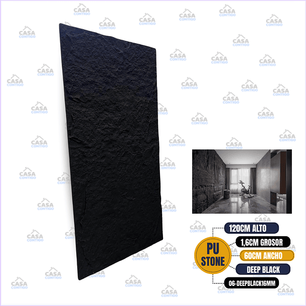 PU STONE 06 DEEP BLACK 16MM
