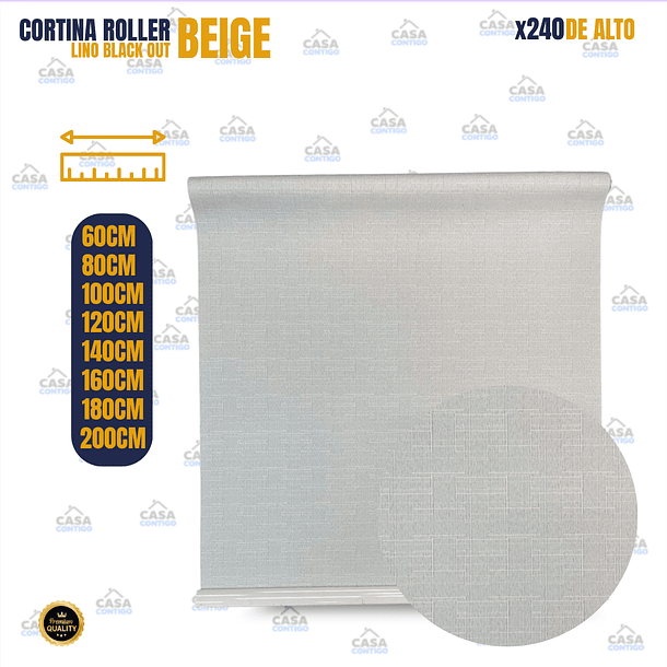 CORTINA ROLLER LINO BLACK OUT Beige