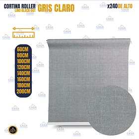 CORTINA ROLLER LINO BLACK OUT Gris claro