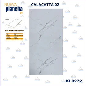 PLANCHA MARMOLEADA UV BO 122*244 3MM KL8272 CALACATTA #02