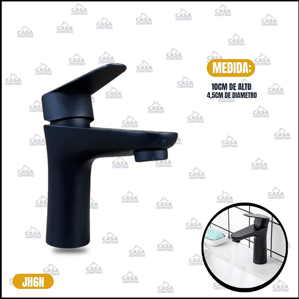 LLAVE VANITORIO LAVAMANO NEGRA