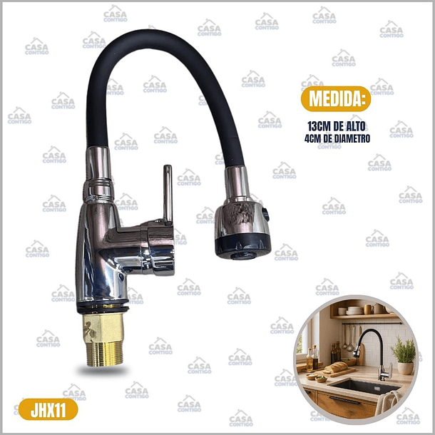 LLAVE VANITORIO MONOMANDO LAVA PLATO FLEXIBLE COLORES