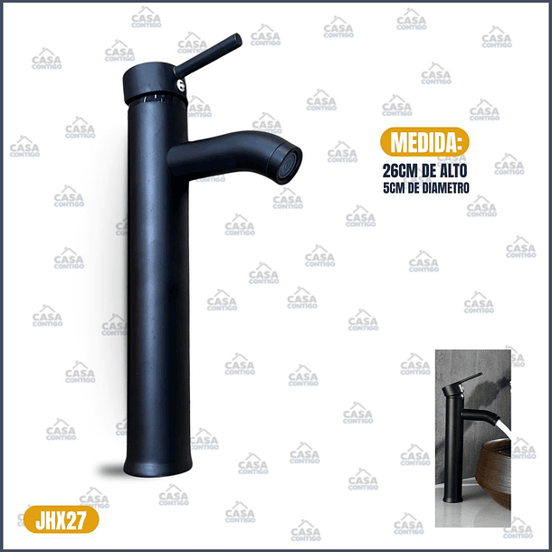 LLAVE VANITORIO LLAVE LAVAMANO NEGRA ALTA