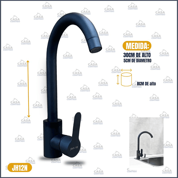 LLAVE VANITORIO LLAVE LAVA PLATO NEGRO