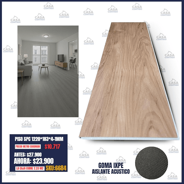  Piso SPC  2.23m2 / Precio por metro2 $10.717 6