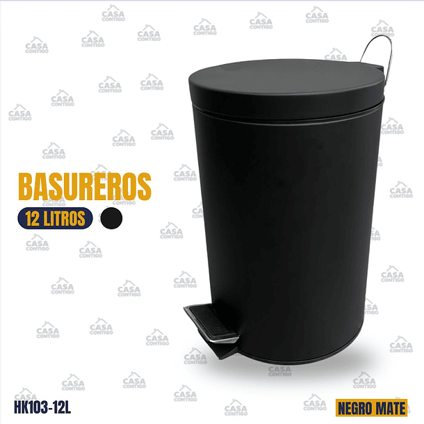 BASURERO NEGRO 12L