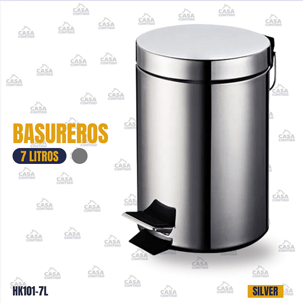 BASURERO GRIS 7L