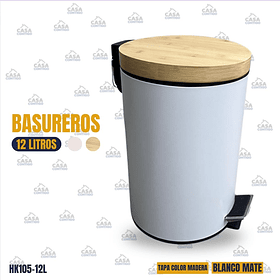 BASURERO BLANCO 12L