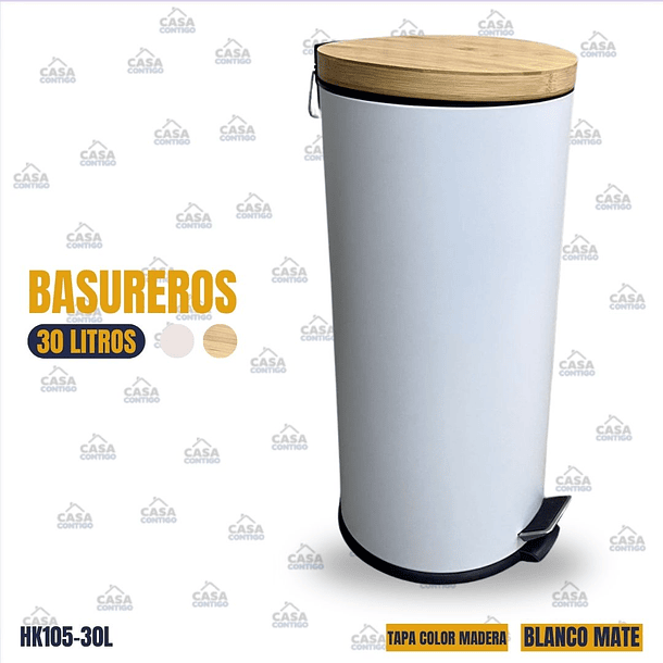BASURERO BLANCO 30L