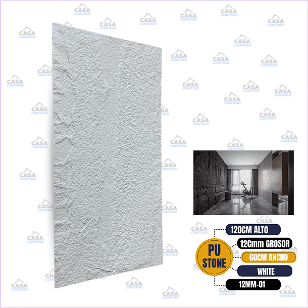 PU STONE 12MM 01 WHITE