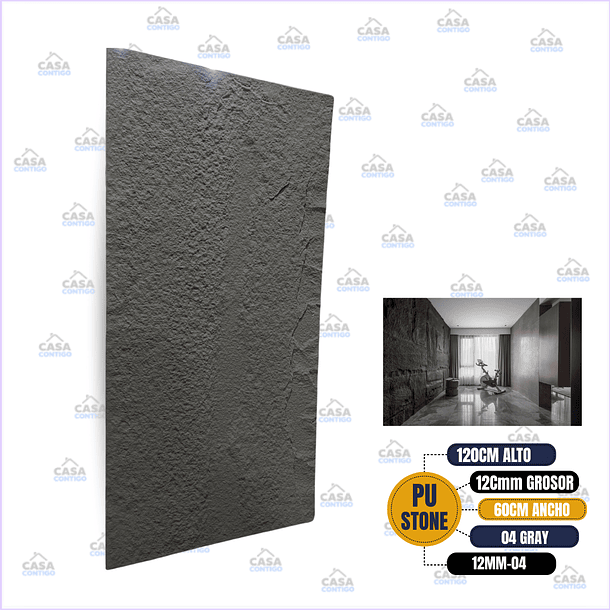 PU STONE 12MM 04 GRAY